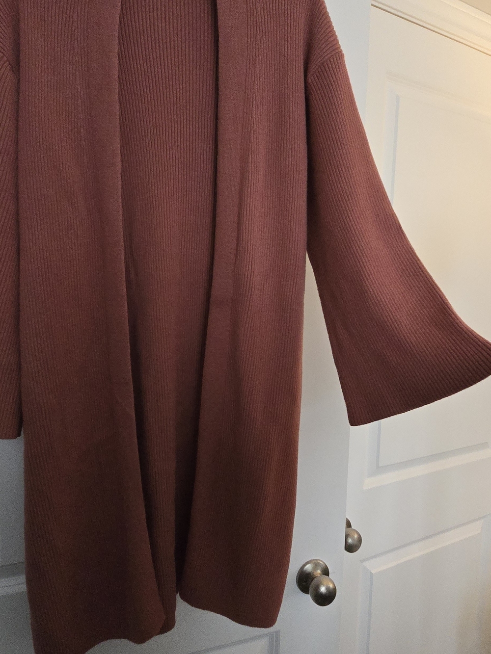 Dynamite Dusty Rose Open-Front Ribbed Cardigan - Picture 2 of 5